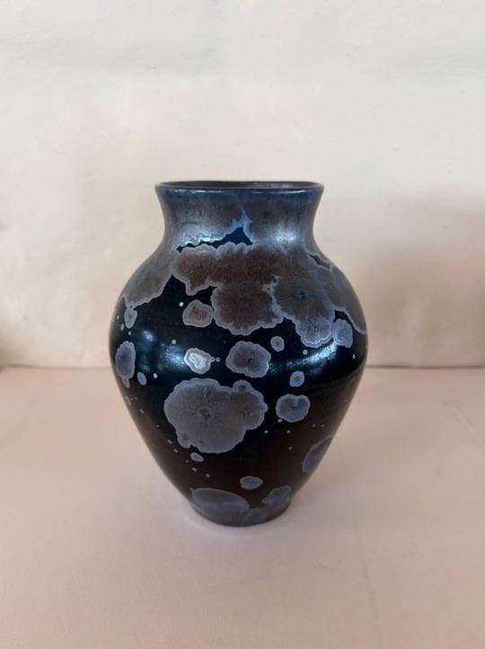Acid  Etched Crystalline vase by Annette Nobes and Sharon Edwards