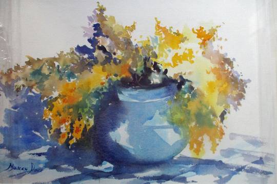 WATTLE IN BLUE POT